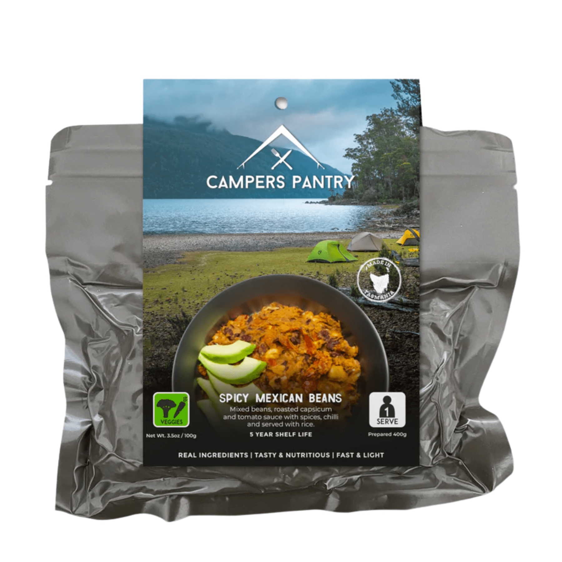Campers Pantry Dehydrated Meals Single Serve / Spicy Mexican Beans Freeze-dried Expedition Meals
