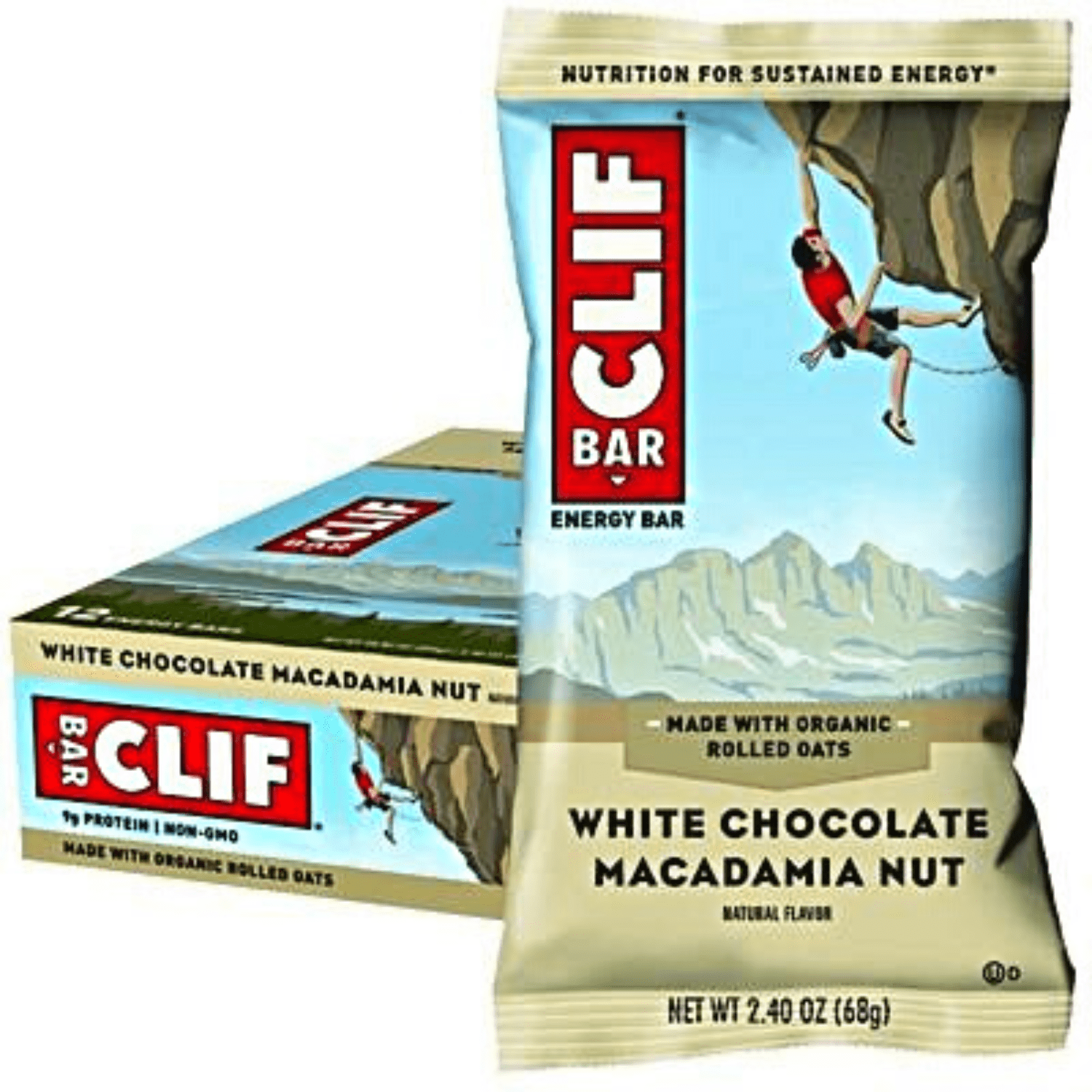 clif Energy Bar Box of 12 / White Choc Macadamia Energy Bar Organic CLIF06
