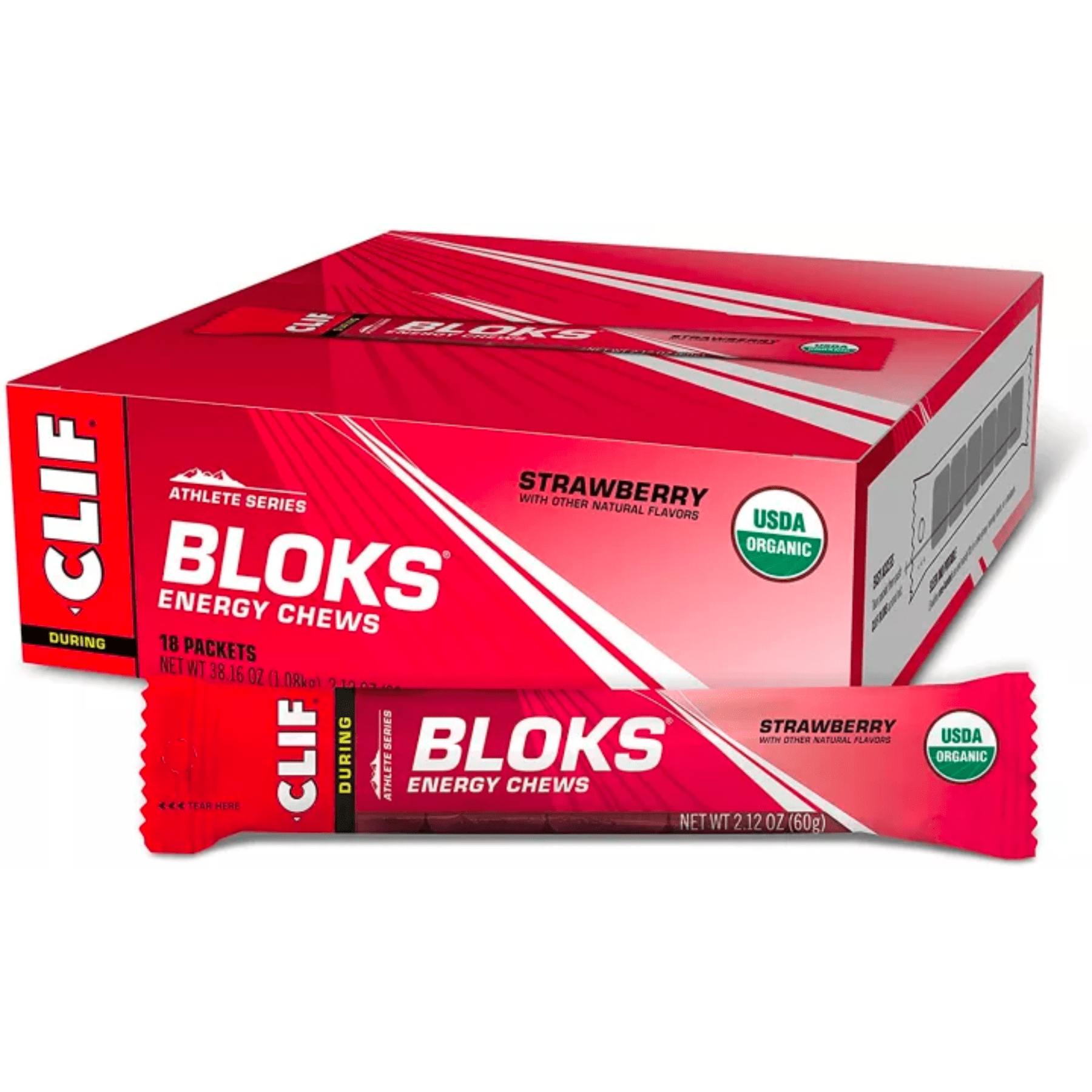 clif Energy Chews Box of 18 / Strawberry BLOKS Energy Chews CLIF53