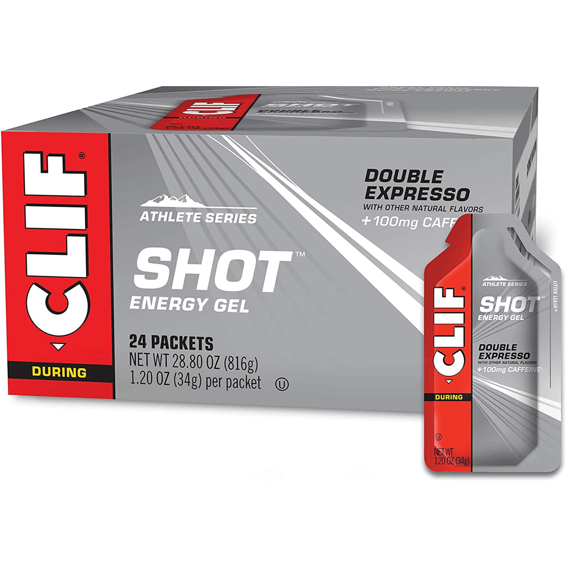 clif Energy Gel Box of 24 / Double Expresso (100mg Caffeine) SHOT Energy Gel CLIF63