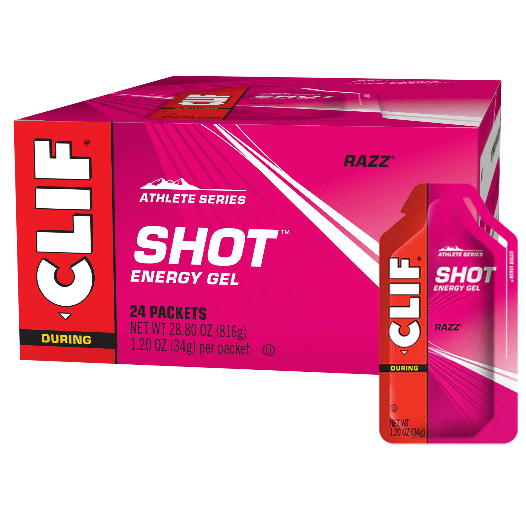 clif Energy Gel Box of 24 / Razz SHOT Energy Gel CLIF64