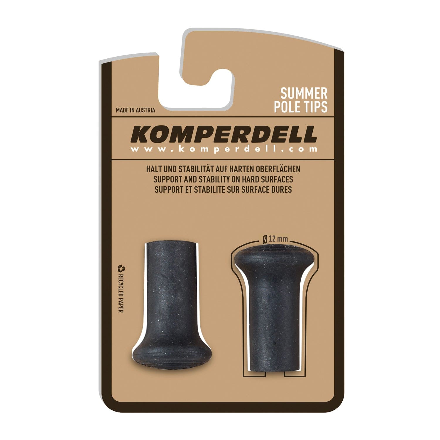 komperdell Hiking Pole 12mm Rubber Tip Protector (pair) KOM0043