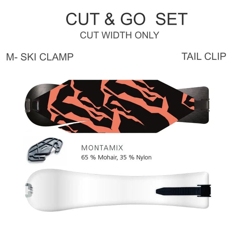 montana Climbing Skins Cut and Go Set Montamix Skiclamp-Tailclip