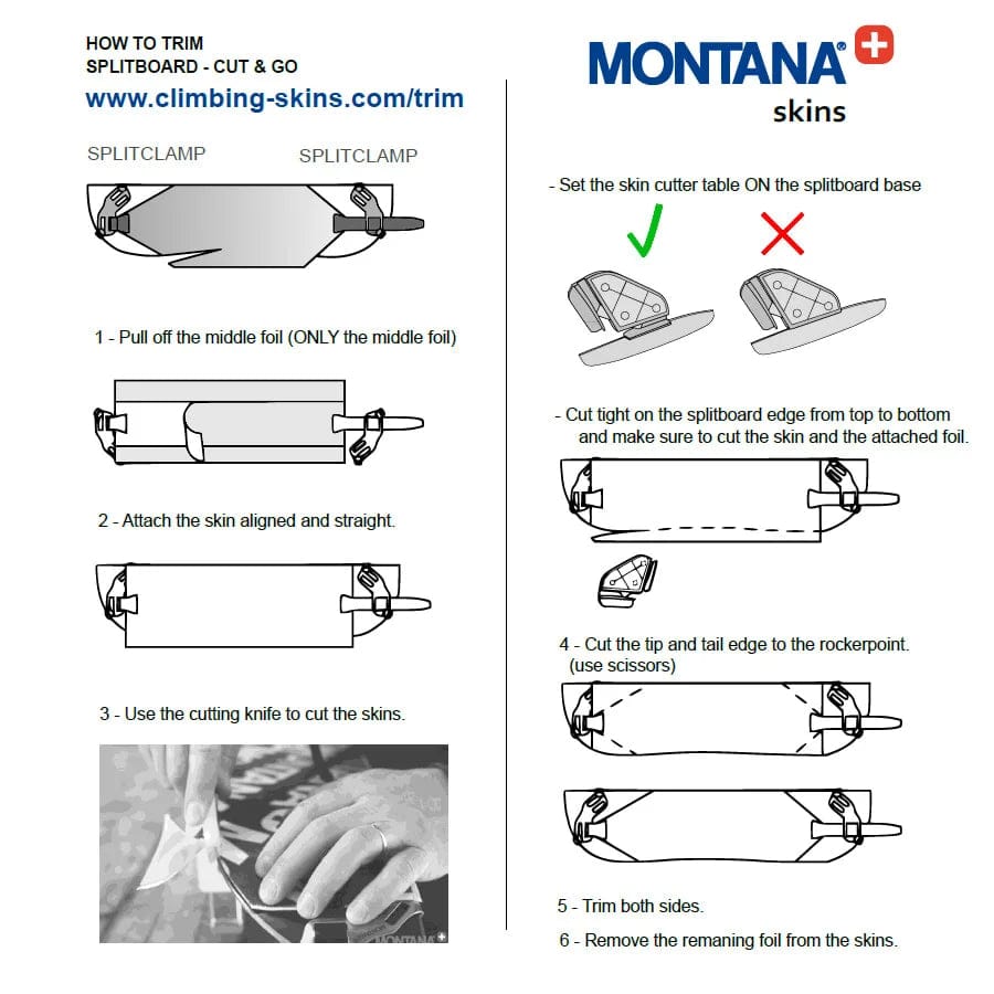 montana Climbing Skins Split Board Cut and Go Montamix Set