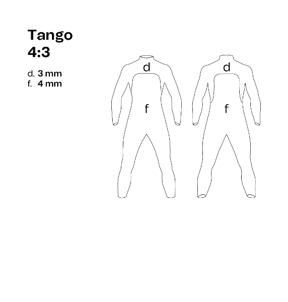 orca Surfing Tango 4:3 Mens Surf Wetsuit