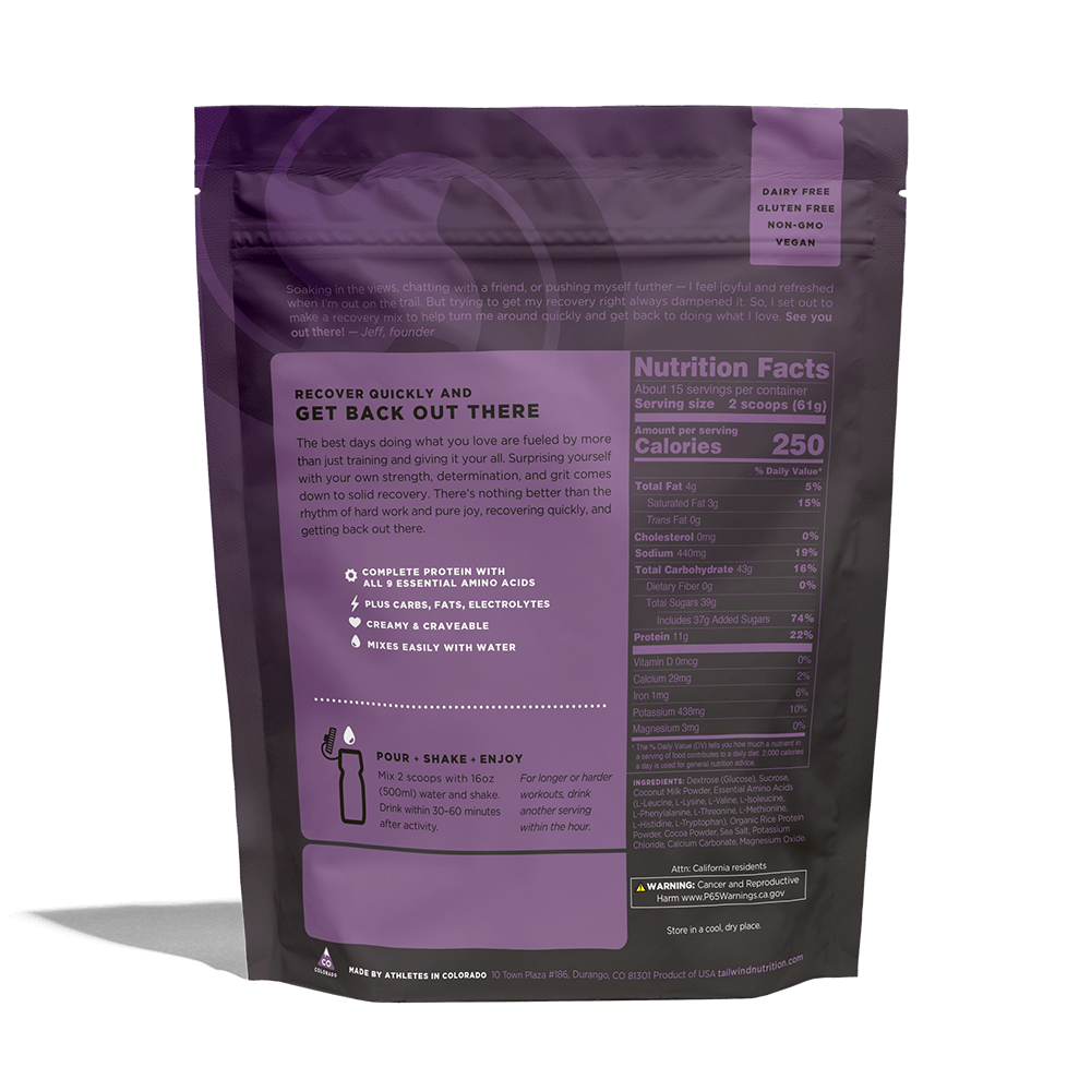 tailwind Nutrition Supplement Rebuild Recovery Drink Mix